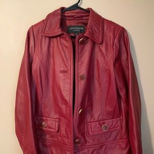 Centrigade vintage red leather jacket XS